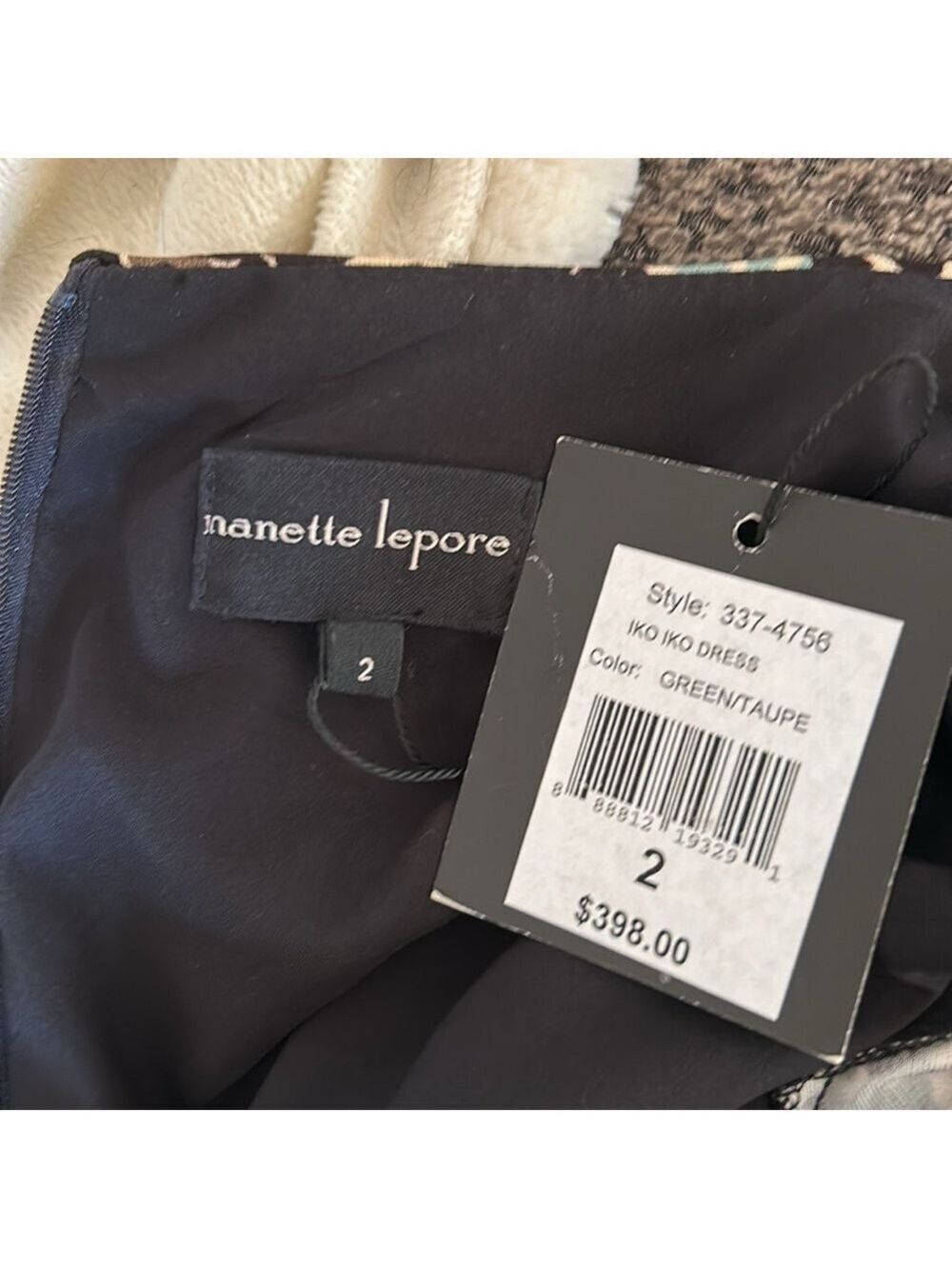 Nanette Lepore green brown and taupe jersey dress size 2 - Picture 11 of 12